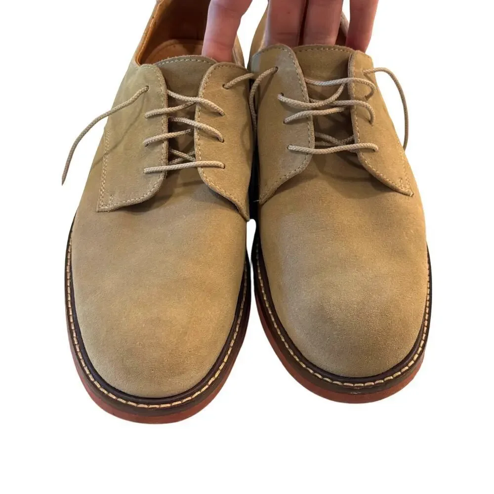 👞 Jos. A. Bank Tan Suede Derby Shoes | Men's 9.5M | Full Leather Upper 👞